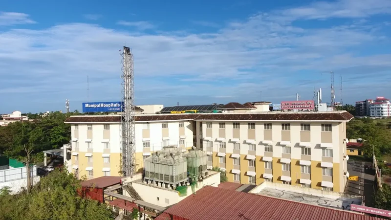 The image confirms your view of the Manipal Hospitals Goa campus building located in Dona Paula, Panaji.